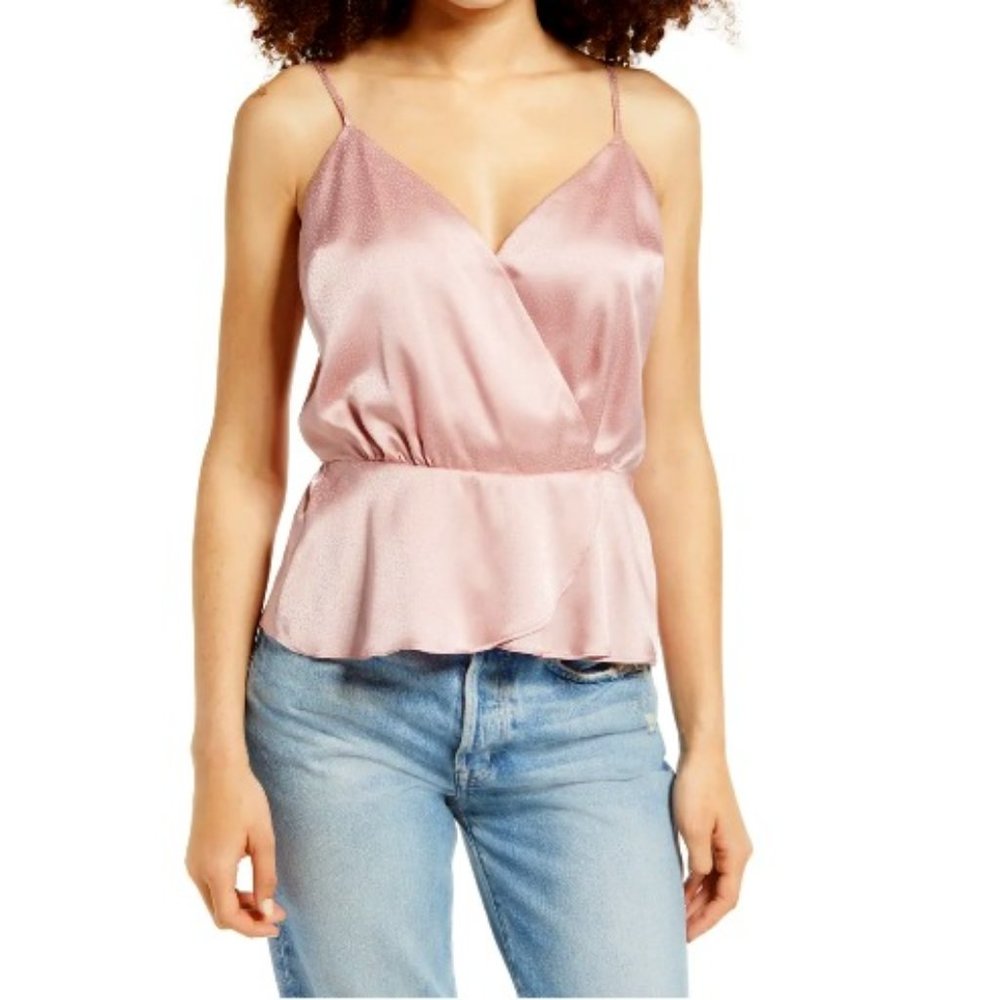 Nordstrom NWT Delicate Pink Jacquard Surplice Camisole Layering Top XS - Picture 9 of 16